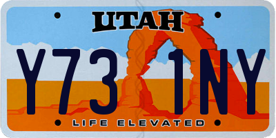 UT license plate Y731NY