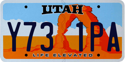 UT license plate Y731PA