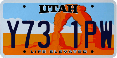 UT license plate Y731PW