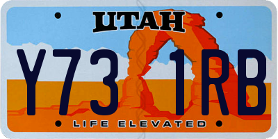 UT license plate Y731RB