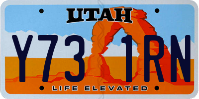 UT license plate Y731RN