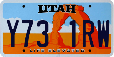 UT license plate Y731RW