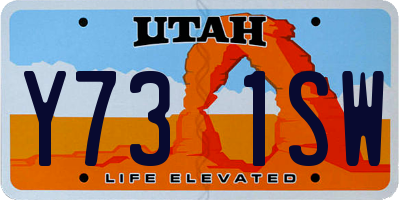 UT license plate Y731SW