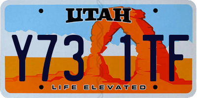 UT license plate Y731TF
