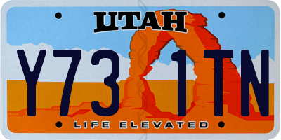 UT license plate Y731TN