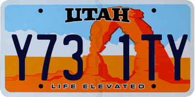 UT license plate Y731TY