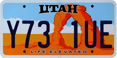 UT license plate Y731UE
