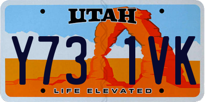 UT license plate Y731VK
