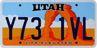 UT license plate Y731VL