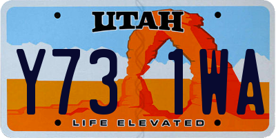 UT license plate Y731WA