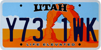 UT license plate Y731WK