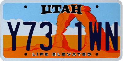 UT license plate Y731WN