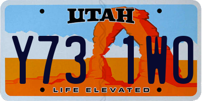 UT license plate Y731WO