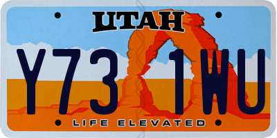 UT license plate Y731WU