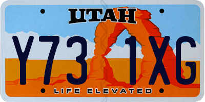 UT license plate Y731XG