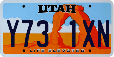 UT license plate Y731XN
