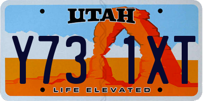 UT license plate Y731XT