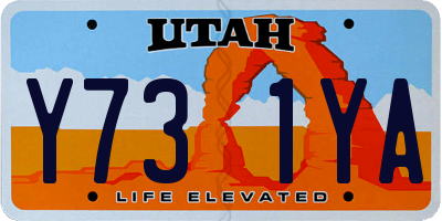 UT license plate Y731YA