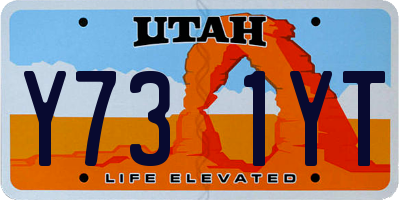 UT license plate Y731YT