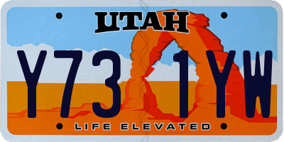 UT license plate Y731YW