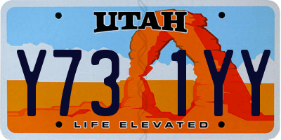 UT license plate Y731YY