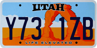 UT license plate Y731ZB