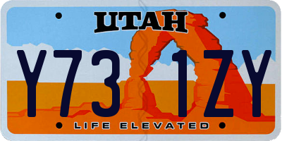 UT license plate Y731ZY