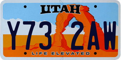 UT license plate Y732AW