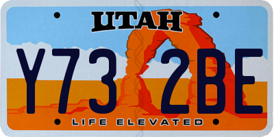 UT license plate Y732BE