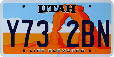 UT license plate Y732BN