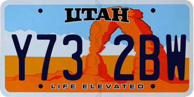 UT license plate Y732BW