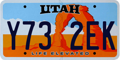 UT license plate Y732EK