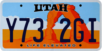 UT license plate Y732GI