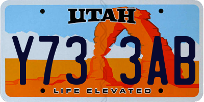 UT license plate Y733AB