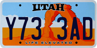 UT license plate Y733AD