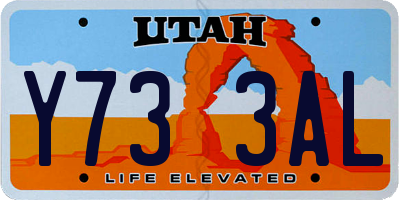 UT license plate Y733AL