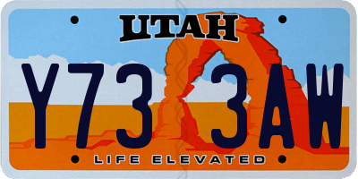 UT license plate Y733AW