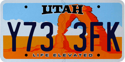 UT license plate Y733FK
