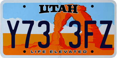 UT license plate Y733FZ