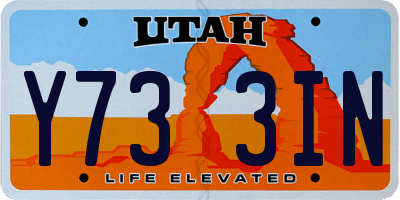 UT license plate Y733IN