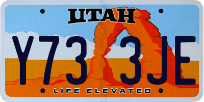 UT license plate Y733JE