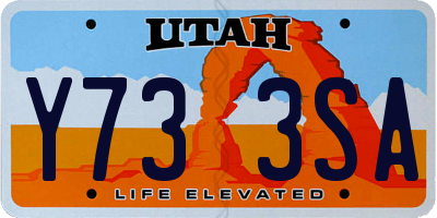 UT license plate Y733SA