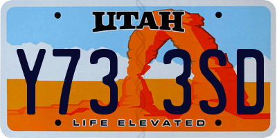 UT license plate Y733SD