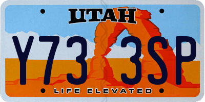 UT license plate Y733SP