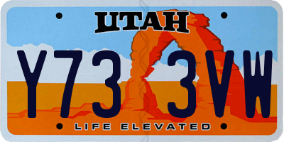 UT license plate Y733VW