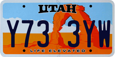 UT license plate Y733YW