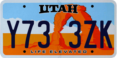 UT license plate Y733ZK