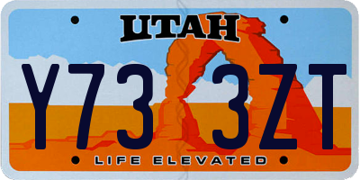 UT license plate Y733ZT
