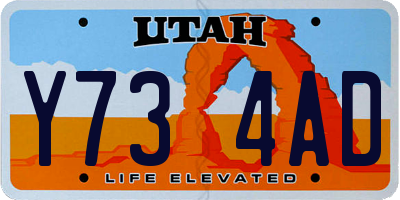 UT license plate Y734AD