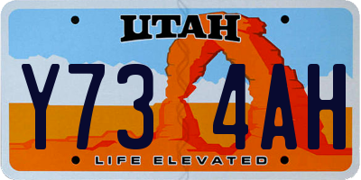UT license plate Y734AH